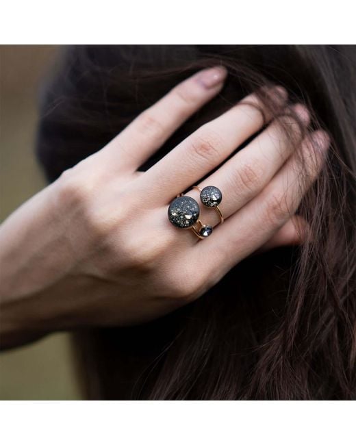 Kate Koel Black Statement Galaxy Ring