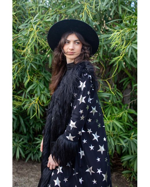 Jennafer Grace Black Penny Deluxe Starina Faux Fur Coat