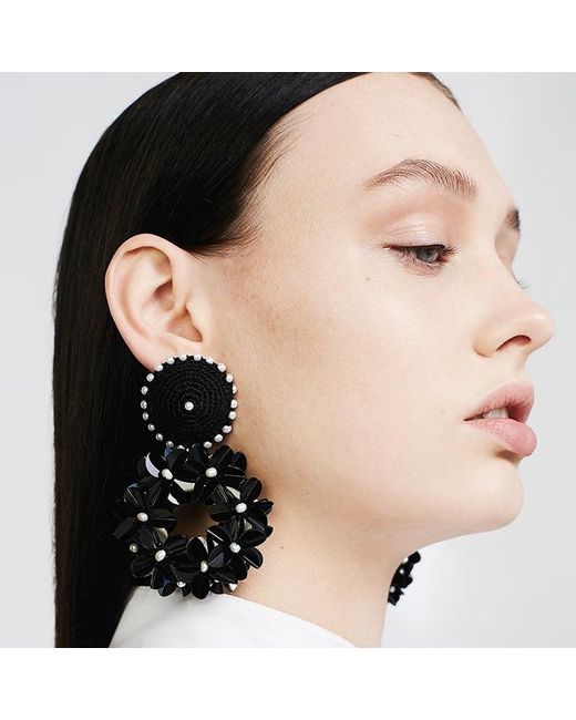 PINAR OZEVLAT Black Petite Yasmine Hoops