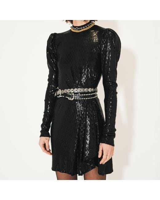 SVETA Milano Black London Sequin Dress