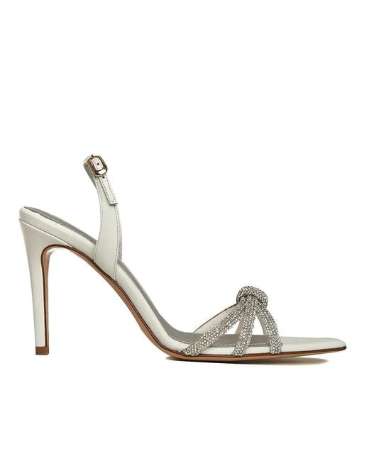 Ginissima Metallic Daisy Crystals Leather Sandals