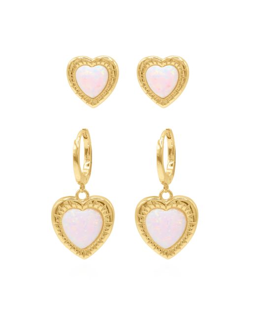 Luna Charles Metallic Opal Heart Earring Gift Set