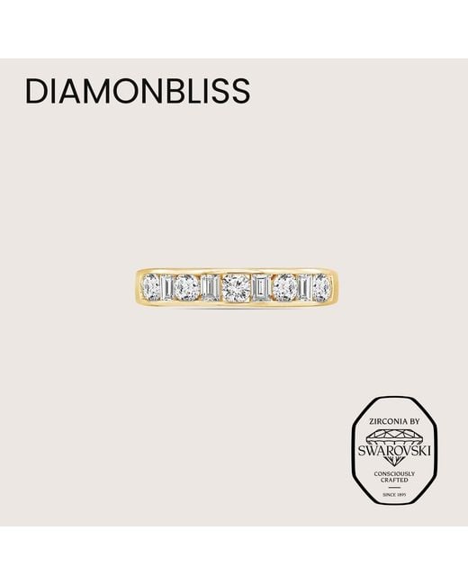 Diamonbliss Metallic Embellished With Swarovski One Carat Mixed Cut Eternity Ring