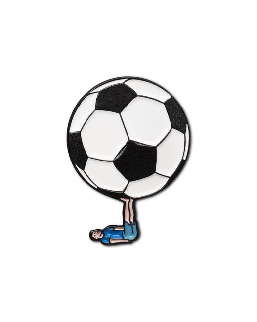 Make Heads Turn Black Enamel Pin Soccer Ball