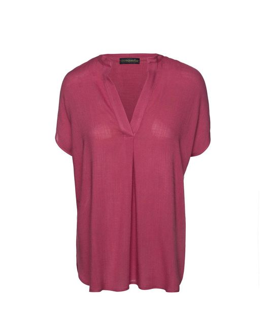 Conquista Purple Sleeveless Burgundy Linen Style Top