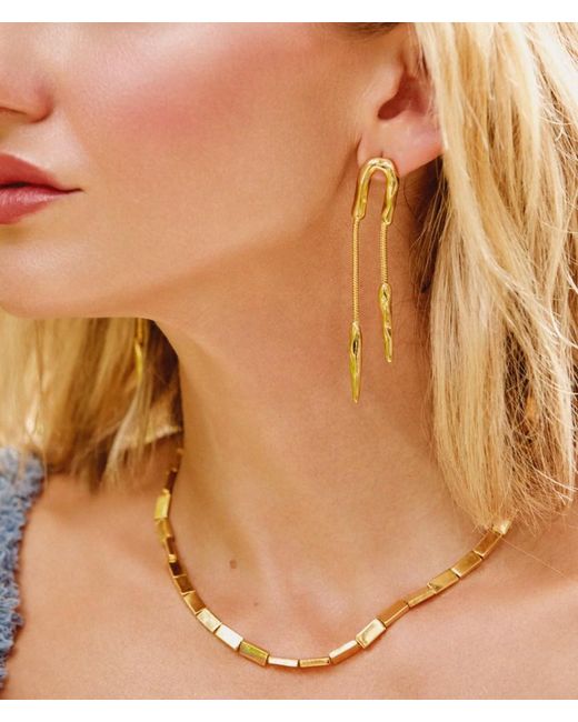 Adriana Pappas Designs Metallic Golden Tablet Necklace