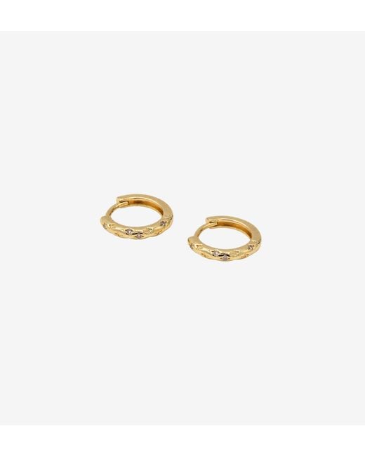 Uchi and Soto Metallic Kin Stone Huggie Hoop Earrings