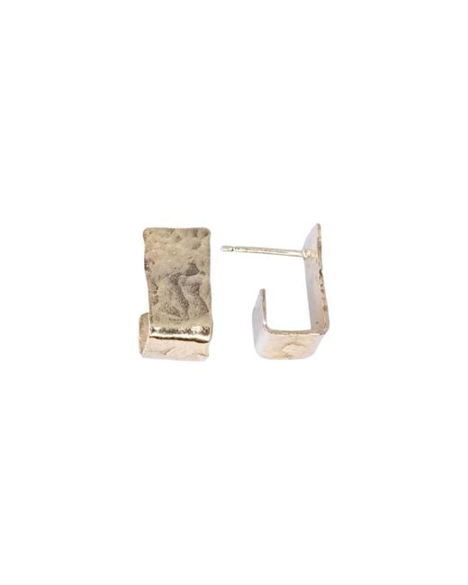 Oolo London White Brutalist Rectangular Huggie