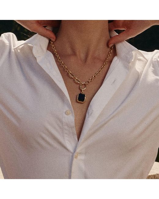 Retro Chic Metallic Agate Lava Necklace