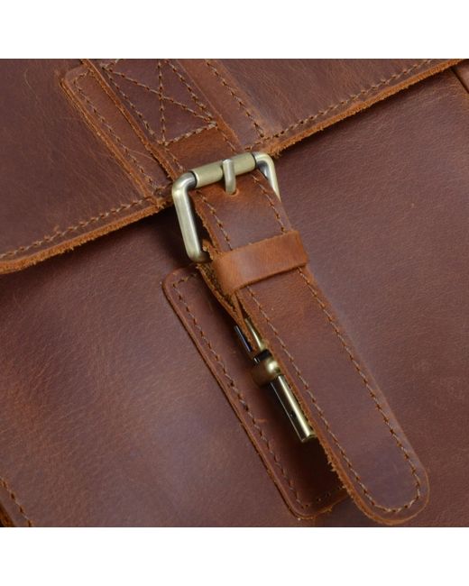 Touri Brown Worn Look Genuine Leather Laptop Bag for men