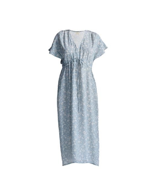 REISTOR Blue Gathered Maxi Dress