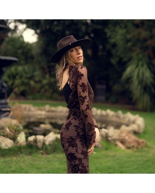 Shaded the Label Brown Neutrals Harlyn Chocolate Fedora Hat