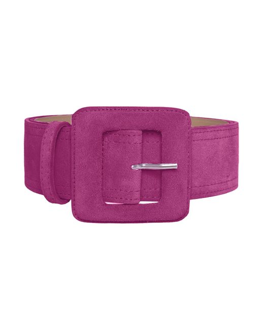 BeltBe Purple Suede Square Buckle Belt