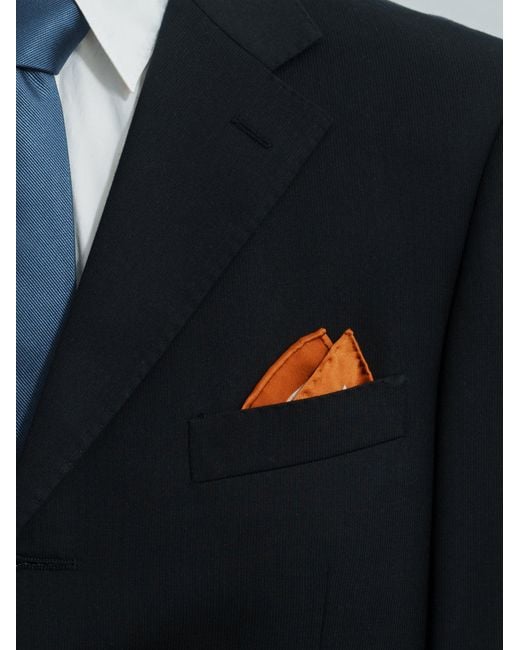 Lost Pattern Orange Modular Silk Pocket Square for men