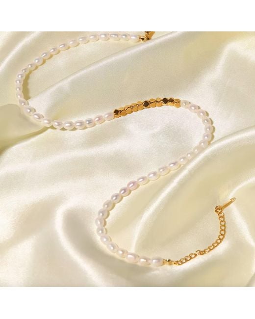 Mickey's Girl White Lucky Pearls + Beaded Necklace