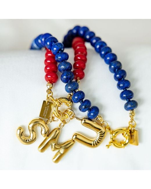 Christina Greene Blue Sweet Stone Beaded Knotted Necklace