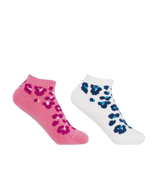 Peper Harow - Made in England Pink Leopard & Trainer Socks Bundle