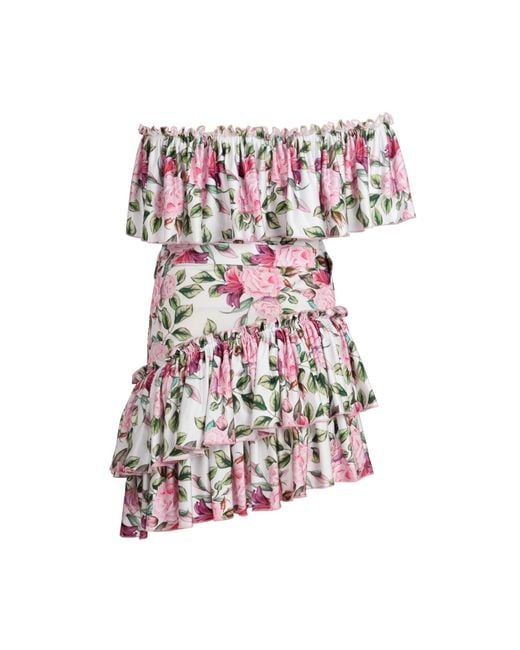 Nur Karaata White Crisantemo Dress