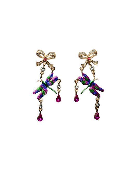 Natalia Petruch White Dragonfly Earrings