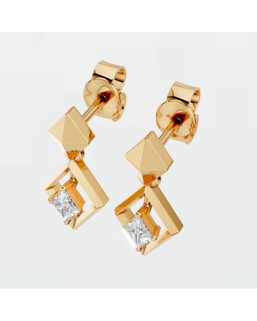 Aya Fine Jewelry Metallic Kite Cut Lab Diamond Geometric Drop Earrings