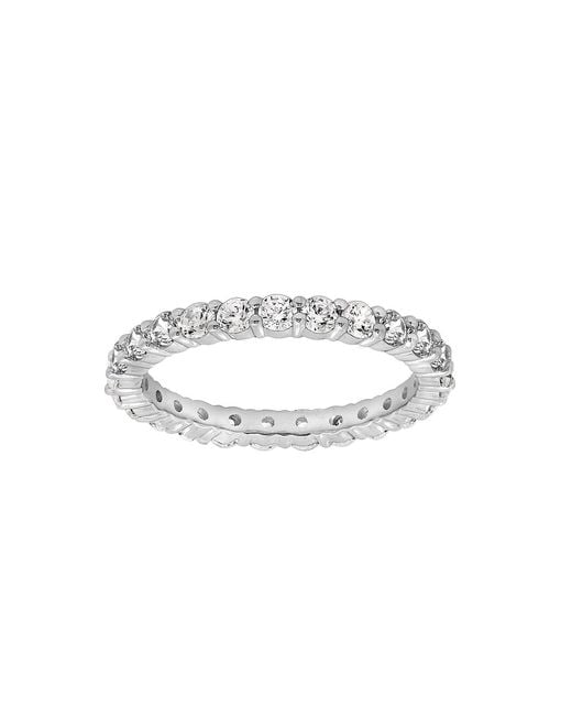 Diamonbliss Metallic Round Cut Eternity Ring With Swarovski, One And Half Carat, Plated