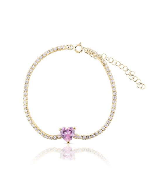 SHYMI Metallic Fancy Heart Tennis Bracelet