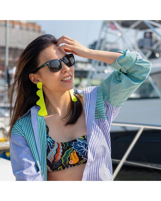 By Chavelli Yellow Xtra-Large Wiggle Earrings