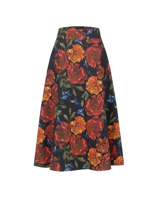 Marianna Déri Orange Marigold Midi Skirt