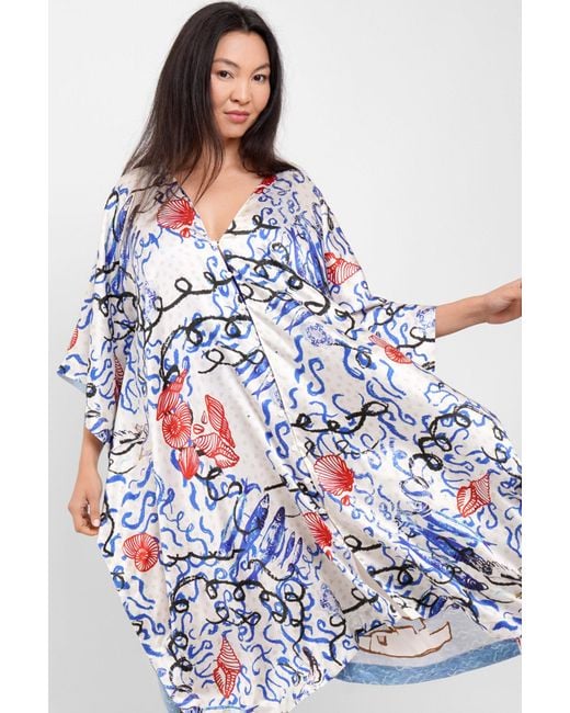 Jessica Russell Flint Blue Kaftan Dress