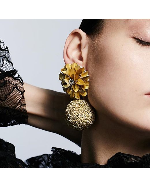 PINAR OZEVLAT Yellow Blossom Bon Bons Earrings