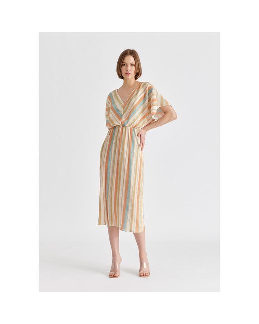 Paisie Natural Two-Way Plisse Dress