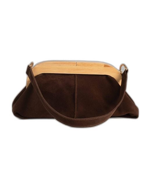 Tarea Studio Brown Bella Suede Leather Bag