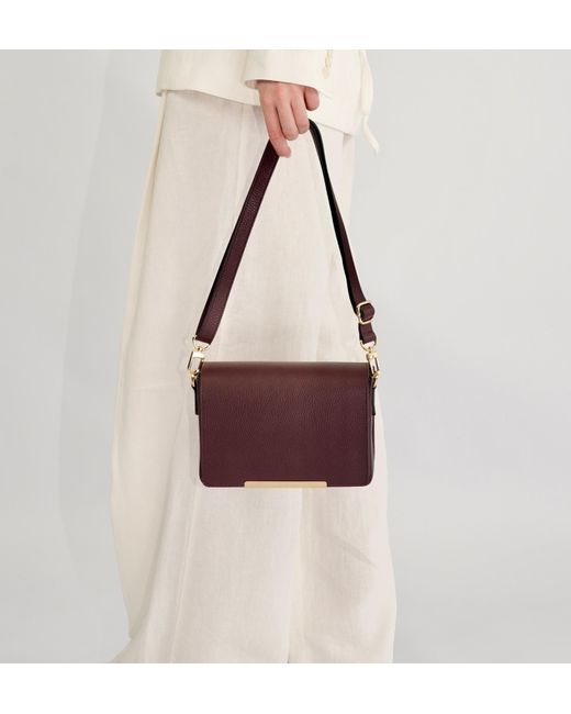Apatchy London Purple The Newbury Burgundy Leather Crossbody Bag