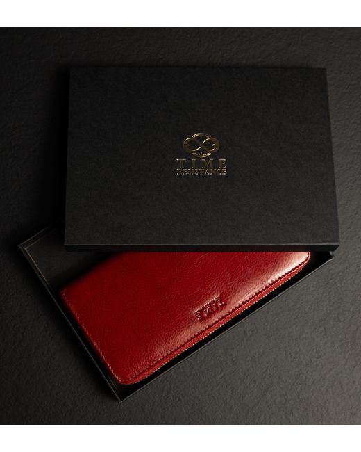 Time Resistance Red Leather Continental Wallet