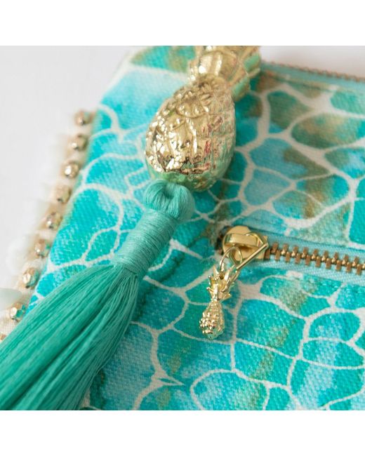 Sophia Alexia Green Aqua Pebbles Clutch Bag