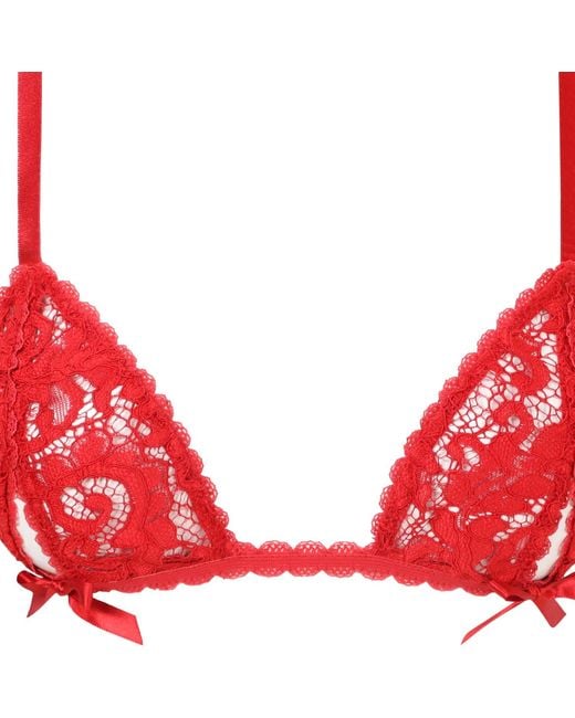 Belle -et-BonBon Red Valentina Bright Cherry Lace Bralette Valentine Special