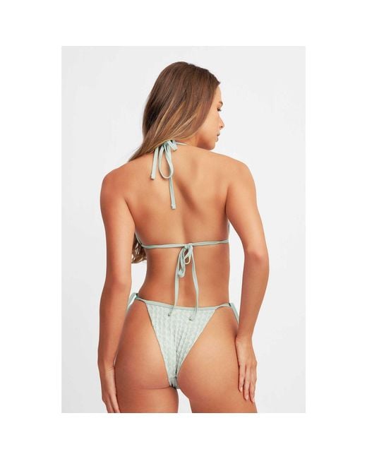 Blackbough Swim Blue Nikki String Cheeky Bottoms Peppermint Jacquard