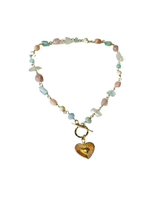 Lexi Jewelry Metallic Heart & Toggle Sweet Pastels Necklace