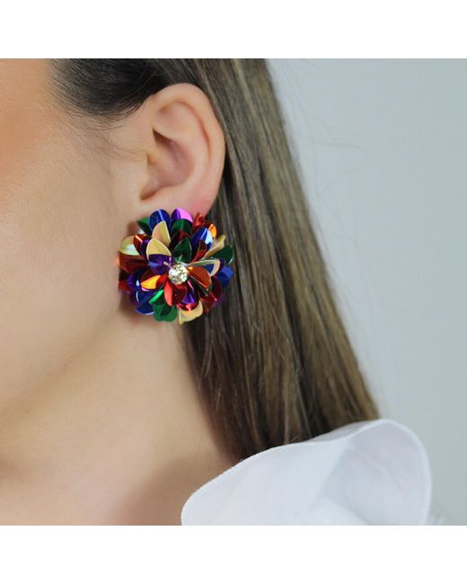 PINAR OZEVLAT Blue Blossom Studs