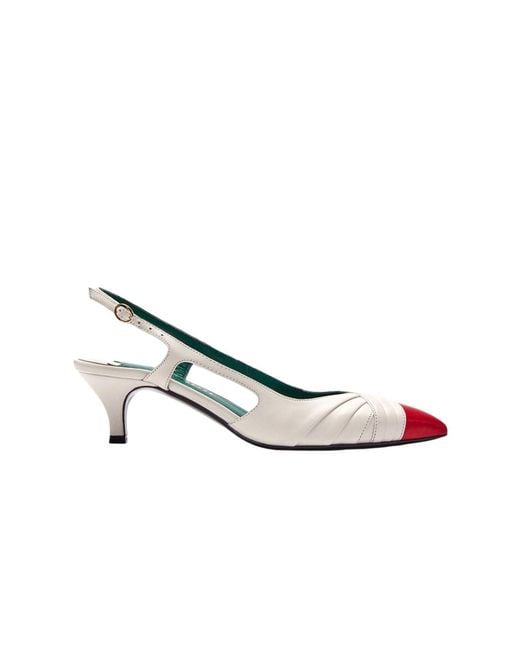 Florrie White Maude 50Mm Leather Slingback Pump Ivory