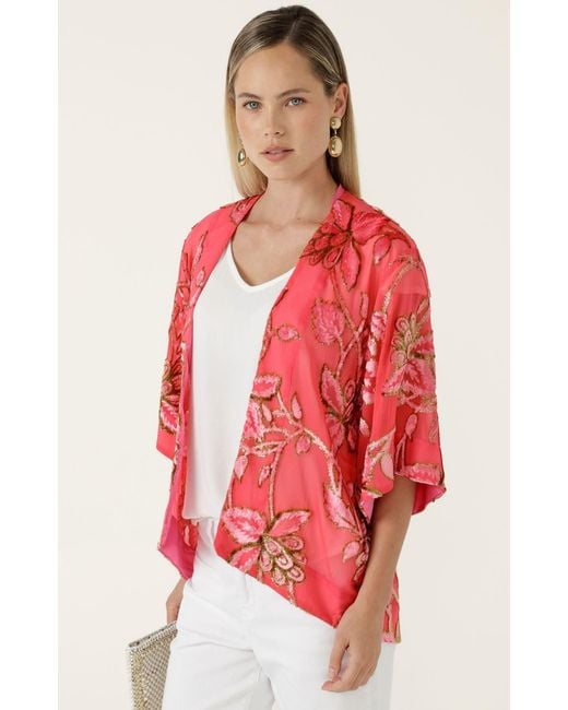 SACHA DRAKE Red Blossom Kimono
