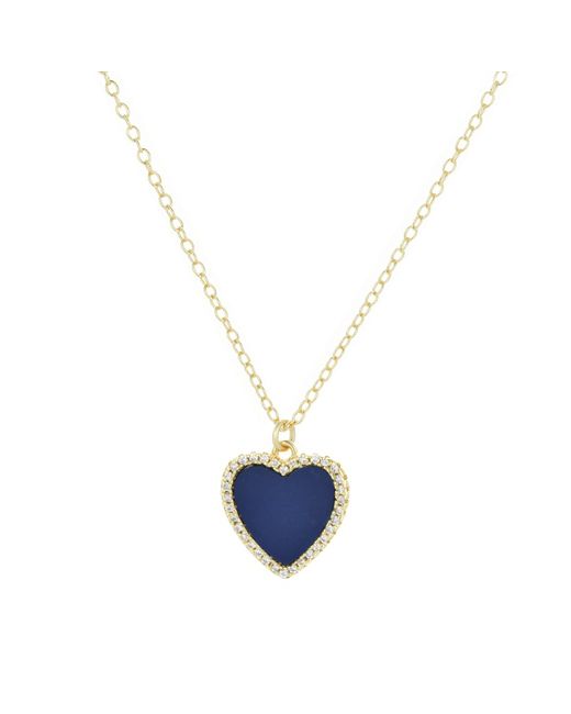 KAMARIA Blue Lapis Lazuli Heart Necklace With Crystals