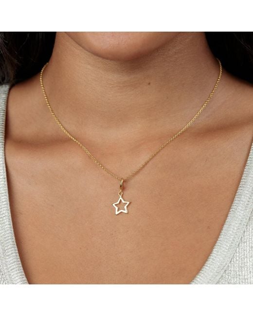 Lily Charmed Metallic Plated Open Star Necklace