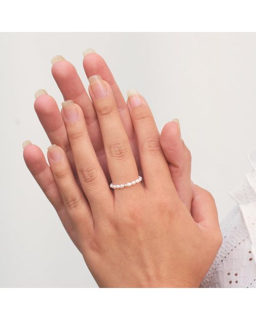 Kiri & Belle White Single Bead Pearl Ring
