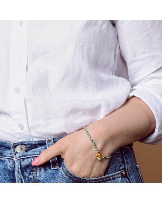 Nellou Jewellery Metallic Linear November Birthstone Bracelet Citrine Plated Sterling