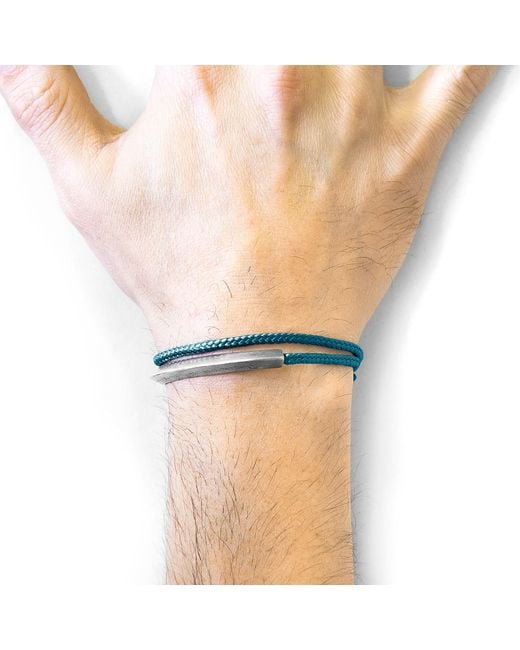 Anchor and Crew Blue Ocean Hove & Rope Bracelet for men