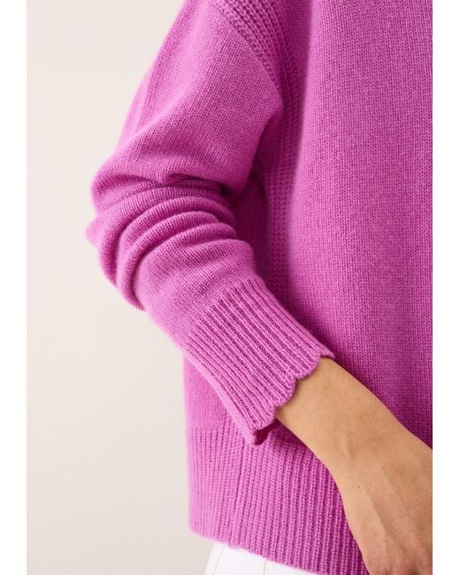 Loop Cashmere Pink Shell Edge Cardigan