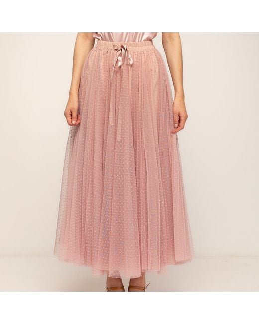 Tantra Spain Sl Pink Tulle Skirt With Polka Dots And Elastic Waistband