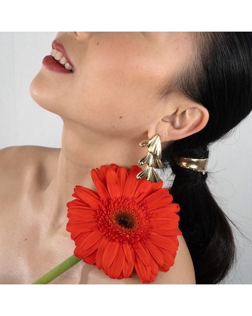 Rare Matters Jewelry Metallic Layered Leaf Earrings