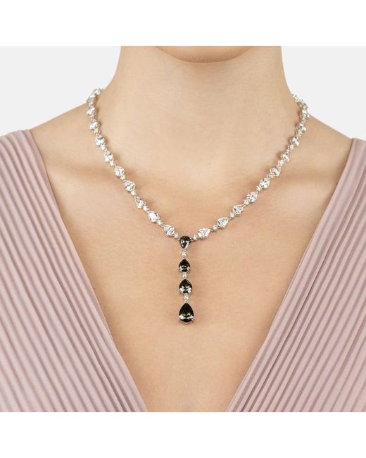 Latelita London Metallic Elizabeth Statement Necklace Smokey Quartz
